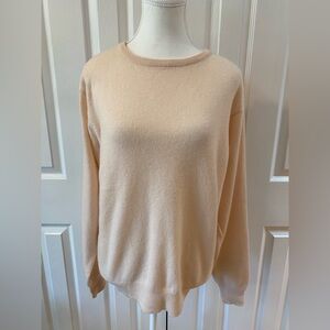 Z Studio Light Peach Cashmere Crew Neck Pullover Sweater Size L